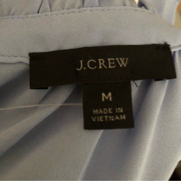 J.Crew Women’s Drapey Blue ruffle‎ tie-neck top - Size Medium - Picture 14 of 14